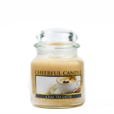 Cheerful Candle® Chai Tea Latte közepes üveggyertya 454 g