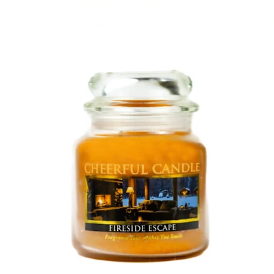 Cheerful Candle® Fireside Escape közepes üveggyertya 454 g