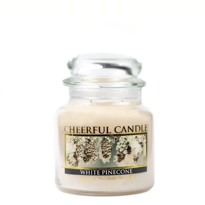 Cheerful Candle® White Pinecone közepes üveggyertya 454 g