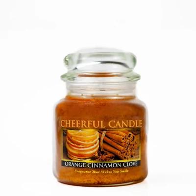 Cheerful Candle® Orange Cinnamon Clove közepes üveggyertya 454 g