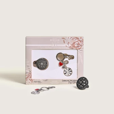 Maison Berger Paris® Ophelia Gun Metal autós illatdiffúzor és kulcstartó szett