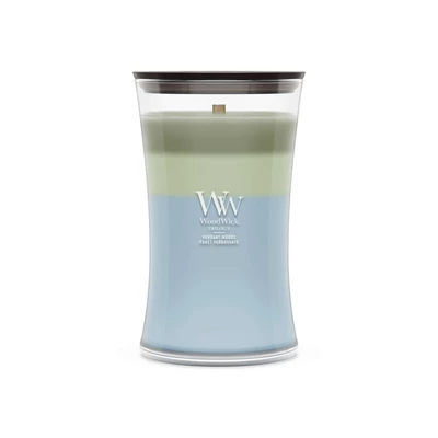 WoodWick Verdant Woods Trilogy nagy üveggyertya 609 g