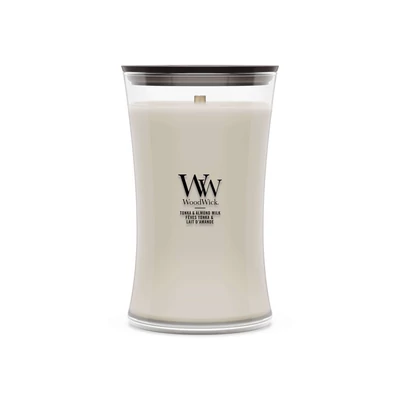 WoodWick® Tonka &amp; Almond Milk nagy üveggyertya 609 g