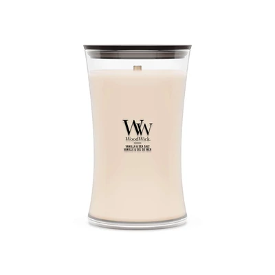 WoodWick® Vanilla &amp; Sea Salt nagy üveggyertya