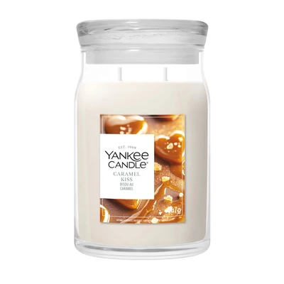 Yankee Candle Caramel Kiss Signature nagy üveggyertya 567 g