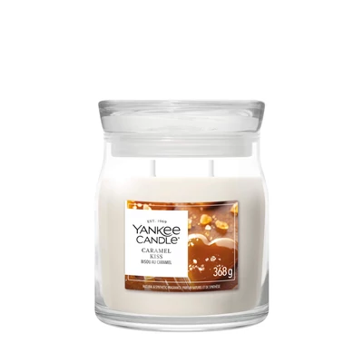 Yankee Candle Caramel Kiss Signature közepes üveggyertya 368 g