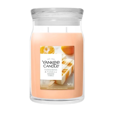 Yankee Candle Tangerine & Vanilla Signature nagy üveggyertya 567 g