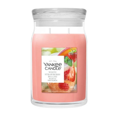 Yankee Candle White Strawberry Bellini Signature nagy üveggyertya 567 g