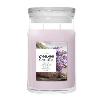 Yankee Candle Dried Lavender & Oak Signature nagy üveggyertya 567 g