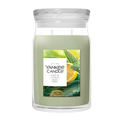 Yankee Candle® Sage &amp; Citrus Signature nagy üveggyertya