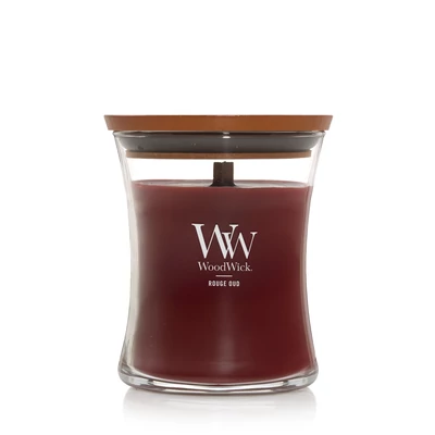 WoodWick® Rouge Oud közepes üveggyertya 275 g