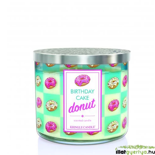 Birthday Cake Donut poharas gyertya