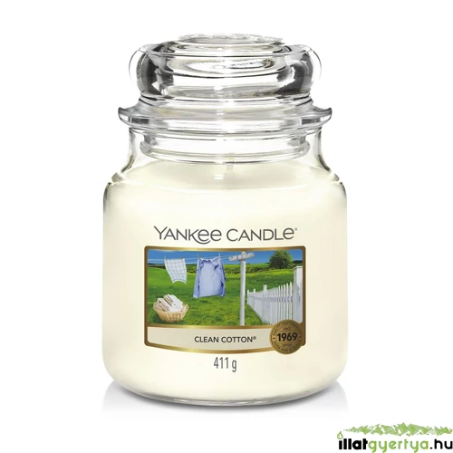 Yankee Candle® Clean Cotton klasszikus közepes üveggyertya