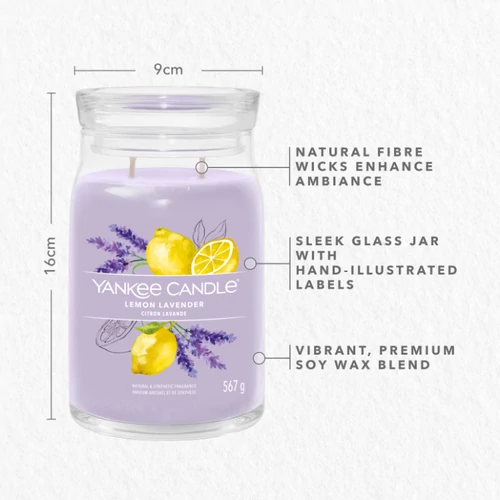 Yankee Candle® Lemon Lavender Signature nagy üveggyertya 567 g