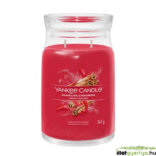 Yankee Candle® Sparkling Cinnamon Signature nagy üveggyertya