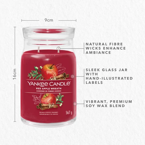 Yankee Candle® Red Apple Wreath Signature nagy üveggyertya 567 g