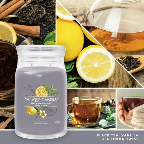 Yankee Candle® Black Tea & Lemon Signature nagy üveggyertya 567 g