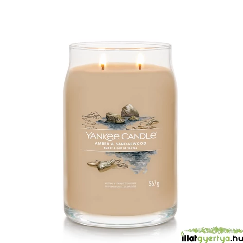 Amber & Sandalwood Signature nagy üveggyertya 567 g