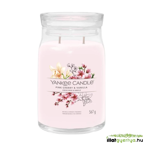Yankee Candle® Pink Cherry & Vanilla Signature nagy üveggyertya