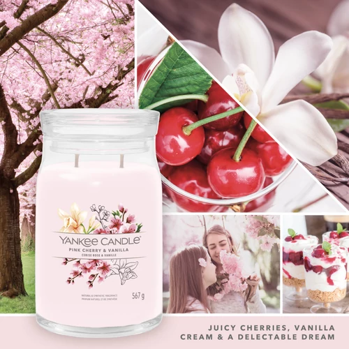 Yankee Candle® Pink Cherry & Vanilla Signature nagy üveggyertya 567 g