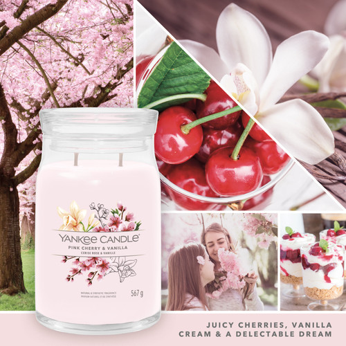 Yankee Candle® Pink Cherry & Vanilla Signature nagy üveggyertya 567 g