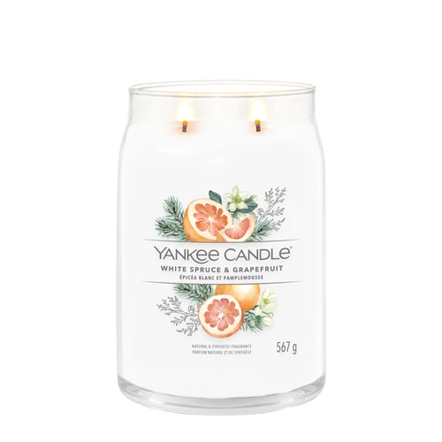 Yankee Candle® White Spruce & Grapefruit Signature nagy üveggyertya 567 g