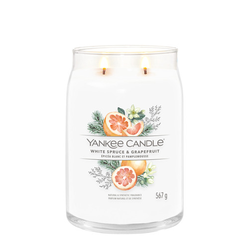 Yankee Candle® White Spruce & Grapefruit Signature nagy üveggyertya 567 g Yankee Candle® White Spruce & Grapefruit Signature nagy üveggyertya 567 g
