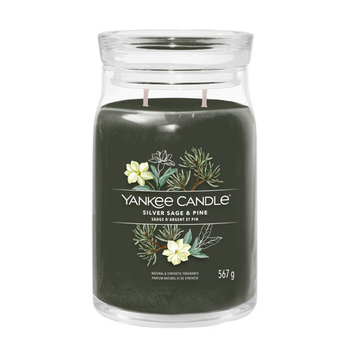 Yankee Candle® Silver Sage & Pine Signature nagy üveggyertya 567 g
