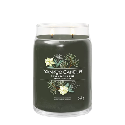 Yankee Candle® Silver Sage & Pine Signature nagy üveggyertya 567 g