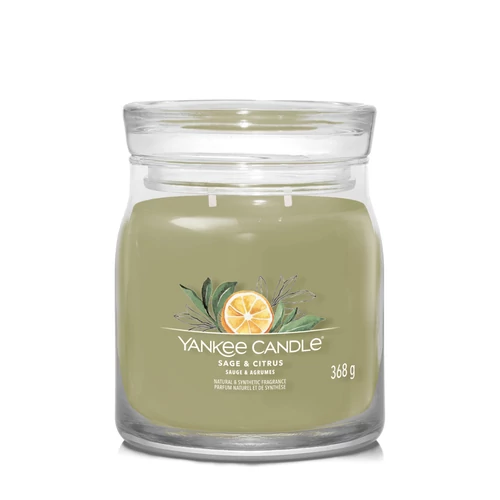 Yankee Candle® Sage &amp; Citrus Signature közepes üveggyertya