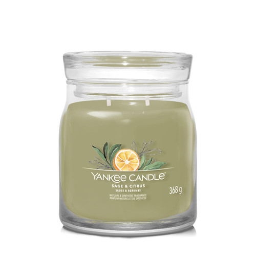 Yankee Candle® Sage & Citrus Signature közepes üveggyertya 368 g