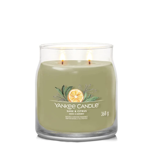 Yankee Candle® Sage & Citrus Signature közepes üveggyertya 368 g