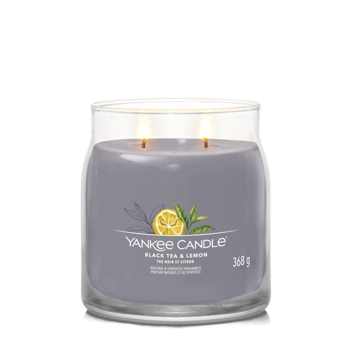 Yankee Candle® Black Tea & Lemon Signature közepes üveggyertya 368 g