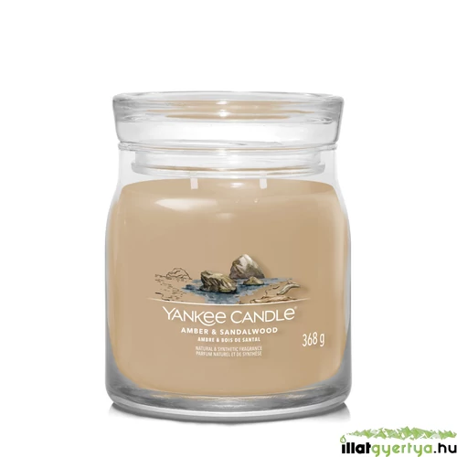 Yankee Candle® Amber & Sandalwood Signature közepes üveggyertya
