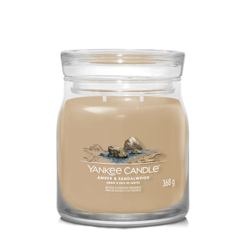 Yankee Candle® Amber & Sandalwood Signature közepes üveggyertya 368 g