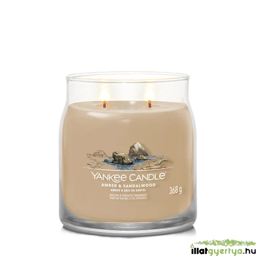 Amber & Sandalwood Signature közepes üveggyertya 368 g