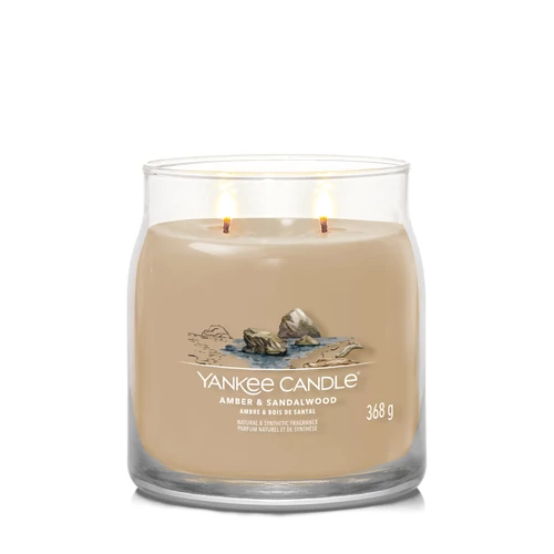 Yankee Candle® Amber & Sandalwood Signature közepes üveggyertya 368 g