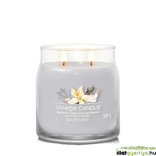 Smoked Vanilla & Cashmere Signature közepes üveggyertya 368 g