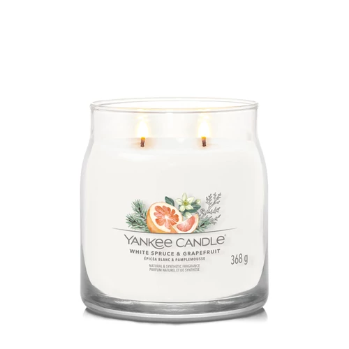 Yankee Candle® White Spruce & Grapefruit Signature közepes üveggyertya 368 g