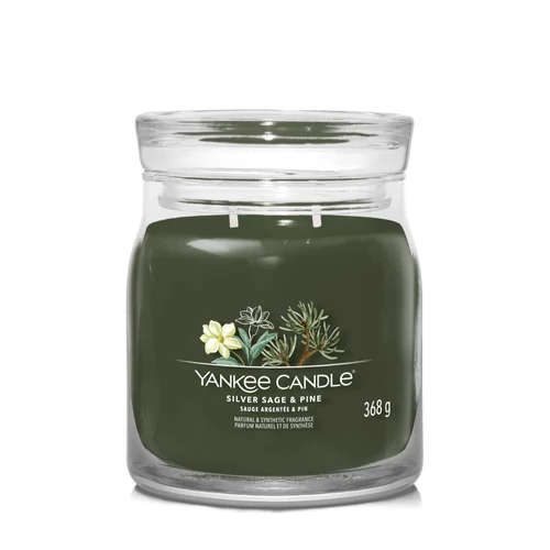 Yankee Candle® Silver Sage &amp; Pine Signature közepes üveggyertya