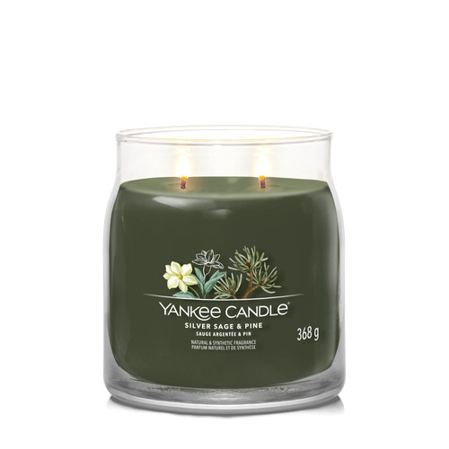 Yankee Candle® Silver Sage & Pine Signature közepes üveggyertya 368 g Yankee Candle® Silver Sage & Pine Signature közepes üveggyertya 368 g