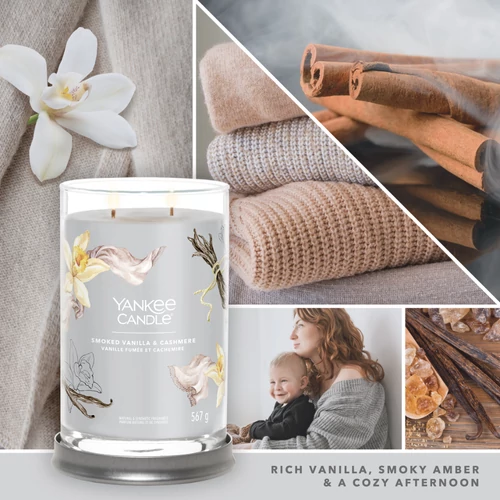 Yankee Candle® Smoked Vanilla & Cashmere Signature nagy poharas gyertya 567 g