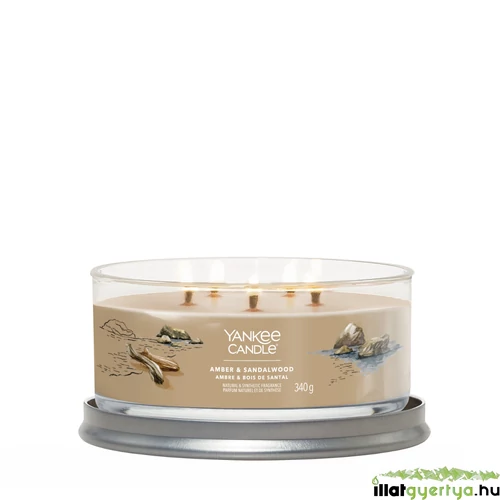 Amber & Sandalwood Signature 5 kanócos poharas gyertya 340 g