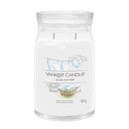 Yankee Candle® Clean Cotton Signature nagy üveggyertya 567 g