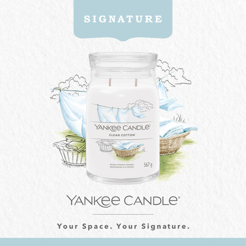 Yankee Candle® Clean Cotton Signature nagy üveggyertya 567 g