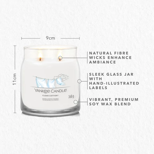 Yankee Candle® Clean Cotton Signature közepes üveggyertya 368 g