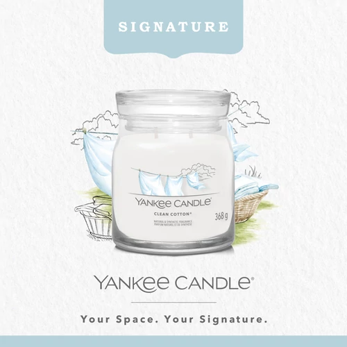 Yankee Candle® Clean Cotton Signature közepes üveggyertya 368 g