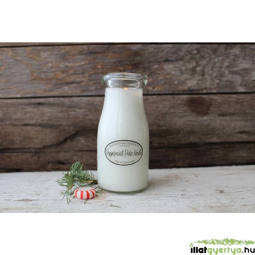 Peppermint Pine Needle Creamery Milkbottle üveggyertya