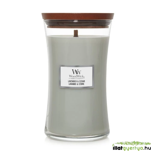 WoodWick® Lavender & Cedar nagy üveggyertya