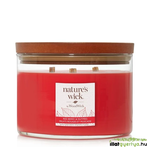 Nature's Wick® Redberry & Nutmeg nagy üveggyertya